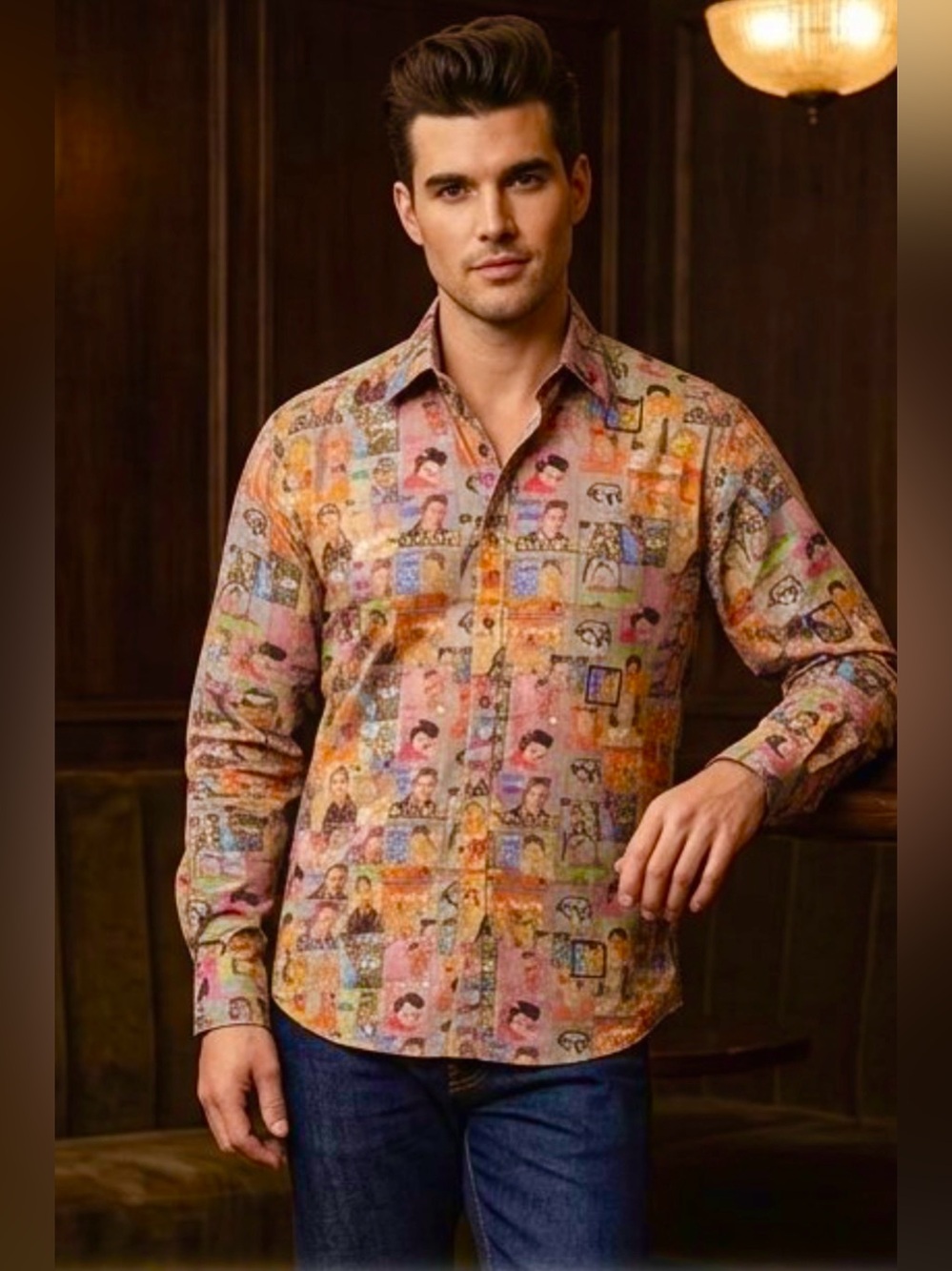 Vintage Elvis Presley Print Shirt Lansky Bros. David Smith Australia. 😮